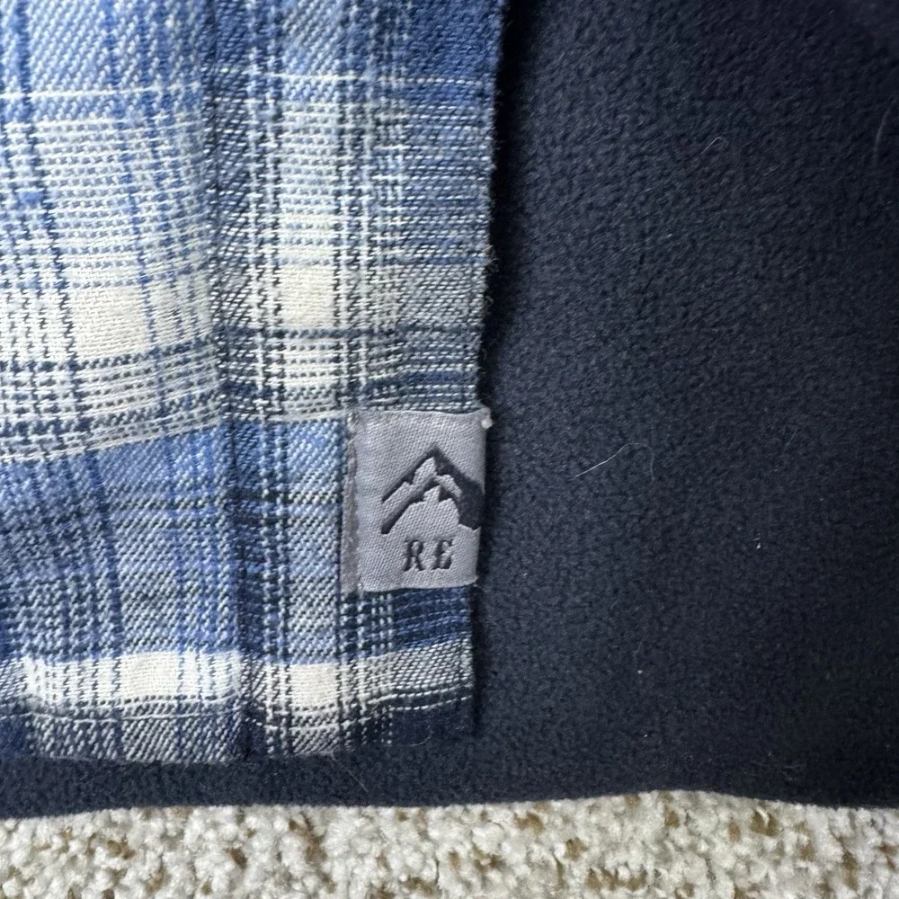 Rugged Elements Shirt Jacket Men's Large Blue Plaid Shacket Flannel Button‎ Up